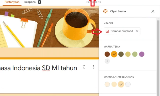 Seting tema google form